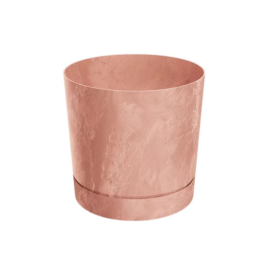 Maceta Pure cemento plato integrado terracota  D 30 x 29