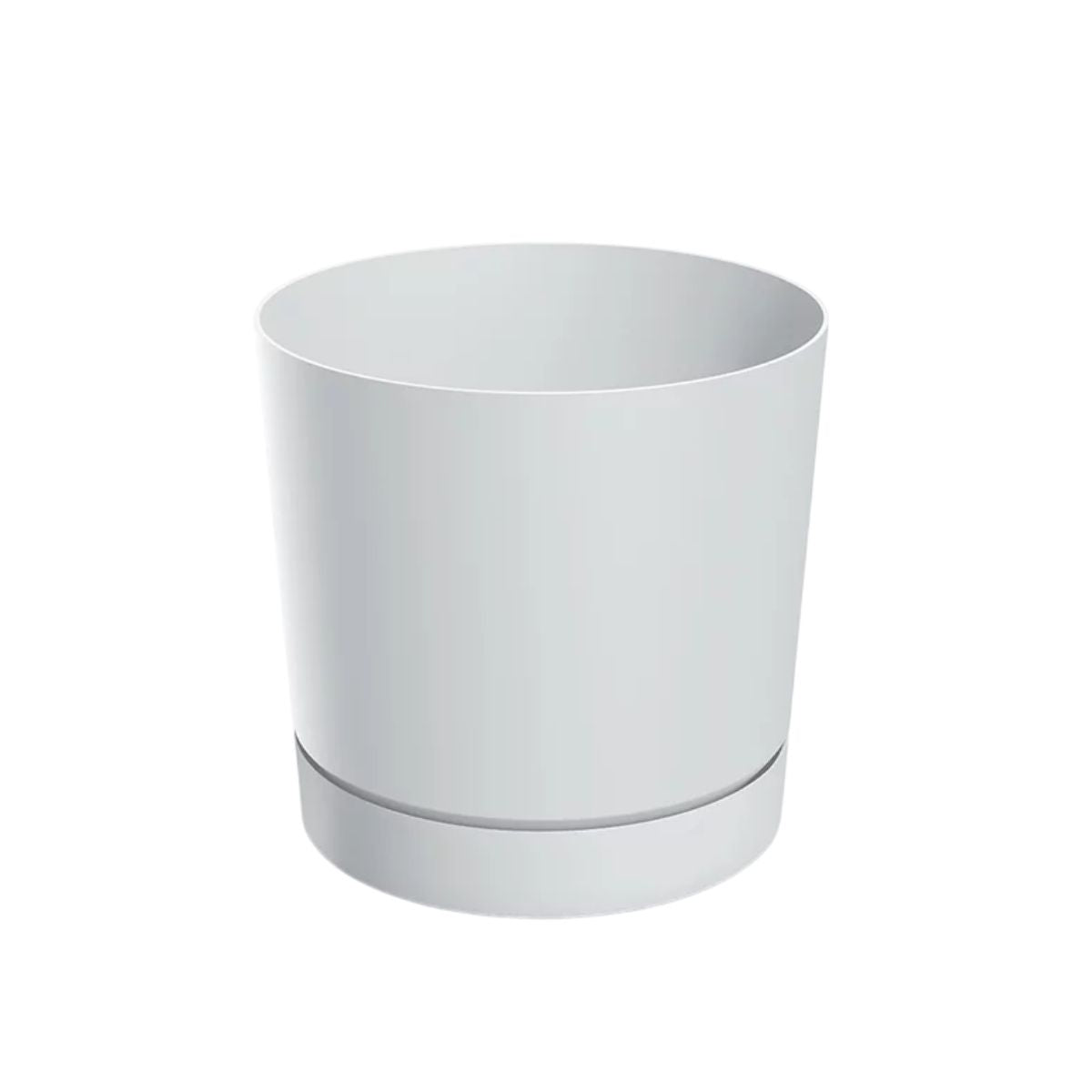 Maceta Pure plato integrado blanco  D 15 x 15